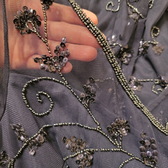 Adrianna Papell Embellished Tulle Midi Dress Sz 10 - Picture 6 of 7